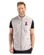 Los Angeles Angels Cutter & Buck Hunts Point Epic Comfort Recycled Mens Fleece Vest Polished Medium Gray Front