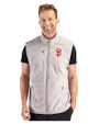 San Francisco Giants Cutter & Buck Hunts Point Epic Comfort Recycled Mens Fleece Vest Polished Medium Gray Front