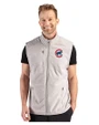 Chicago Cubs Cutter & Buck Hunts Point Epic Comfort Recycled Mens Fleece Vest Polished Medium Gray Front