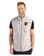 Baltimore Orioles Cutter & Buck Hunts Point Epic Comfort Recycled Mens Fleece Vest Polished Medium Gray Front