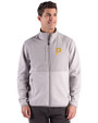 Pittsburgh Pirates Cutter & Buck Hunts Point Epic Comfort Recycled Fleece Mens Hybrid Jacket Polished Medium Gray Front