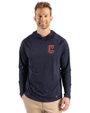 Cleveland Guardians - Cutter & Buck Prospect Epic Confidence Recycled Mens Big & Tall Hooded Pullover Navy Blue Front