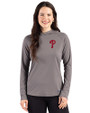 Philadelphia Phillies Cutter & Buck Prospect Epic Confidence Recycled Womens Hooded Pullover Elemental Grey Front