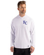 Kansas City Royals Cutter & Buck Prospect Epic Confidence Recycled Mens Hooded Pullover White Front