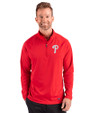 Philadelphia Phillies Cutter & Buck Prospect Epic Confidence Recycled Textured Stretch Mens Quarter Zip Red Front