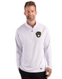 Milwaukee Brewers Cutter & Buck Prospect Epic Confidence Recycled Textured Stretch Mens Quarter Zip White Front