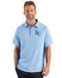 Kansas City Royals Cutter & Buck Prospect Recycled Featherlight Stretch Mens Sport Polo Atlas Light Blue Front