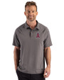 Los Angeles Angels Cutter & Buck Prospect Epic Confidence Recycled Textured Stretch Mens Sport Polo Elemental Grey Front