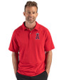 Los Angeles Angels Cutter & Buck Prospect Epic Confidence Recycled Textured Stretch Mens Sport Polo Red Front