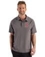 Boston Red Sox Cutter & Buck Prospect Epic Confidence Recycled Textured Stretch Mens Sport Polo Elemental Grey Front