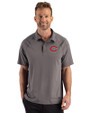 Cincinnati Reds Cutter & Buck Prospect Epic Confidence Recycled Textured Stretch Mens Sport Polo Elemental Grey Front
