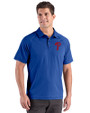 Philadelphia Phillies Cutter & Buck Prospect Epic Confidence Recycled Textured Stretch Mens Sport Polo Tour Blue Front