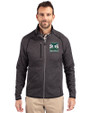 Seattle 2026 Soccer Cutter & Buck Mainsail Sweater-Knit Mens Full Zip Jacket Charcoal Heather Front