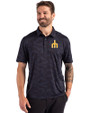 Seattle Mariners Cooperstown Cutter & Buck Coastline Epic Comfort Camo Print Recycled Mens Polo Navy Blue Front
