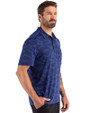 New York Yankees Cooperstown Cutter & Buck Coastline Epic Comfort Camo Print Recycled Mens Polo Tour Blue Side