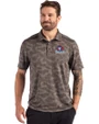 Toronto Blue Jays Cooperstown Cutter & Buck Coastline Epic Comfort Camo Print Recycled Mens Polo Elemental Grey Front