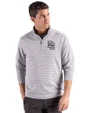 Washington Nationals Cooperstown Cutter & Buck Forge Recycled Double Stripe Four-Way Stretch Mens Quarter Zip Pullover Polished/White Front