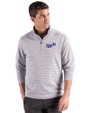 Kansas City Royals Cooperstown Cutter & Buck Forge Epic Confidence Recycled Double Stripe Mens Quarter Zip Polished/White Front