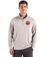 HoustonAstrosCooperstown- Cutter & Buck Forge Epic Confidence Recycled Mens Big & Tall Quarter Zip Polished Heather Front