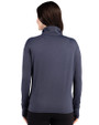 Detroit Tigers Cooperstown Cutter & Buck Forge Epic Confidence Recycled Womens Quarter Zip Dark Navy Blue Heather Back