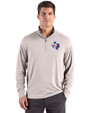 Texas Rangers Cooperstown Cutter & Buck Forge Epic Confidence Recycled Mens Quarter Zip Polished Heather Front