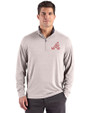 Atlanta Braves Cooperstown Cutter & Buck Forge Epic Confidence Recycled Mens Quarter Zip Polished Heather Front