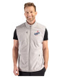 Los Angeles Dodgers Cooperstown Cutter & Buck Hunts Point Epic Comfort Recycled Mens Fleece Vest Polished Medium Gray Front