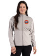 HoustonAstrosCooperstown- Cutter & Buck Hunts Point Epic Comfort Recycled Fleece Womens Hybrid Jacket Polished Medium Gray Front
