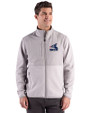 Chicago White Sox Cooperstown Cutter & Buck Hunts Point Epic Comfort Recycled Fleece Mens Hybrid Jacket Polished Medium Gray Front
