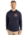 HoustonAstrosCooperstown- Cutter & Buck Prospect Epic Confidence Recycled Mens Hooded Pullover Navy Blue Front