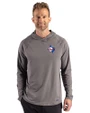 Texas Rangers Cooperstown Cutter & Buck Prospect Epic Confidence Recycled Mens Hooded Pullover Elemental Grey Front
