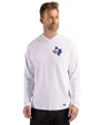 Texas Rangers Cooperstown Cutter & Buck Prospect Epic Confidence Recycled Mens Hooded Pullover White Front
