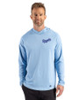 Kansas City Royals Cooperstown Cutter & Buck Prospect Epic Confidence Recycled Mens Hooded Pullover Atlas Light Blue Front