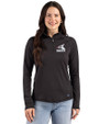 Chicago White Sox Cooperstown Cutter & Buck Prospect Epic Confidence Recycled Textured Stretch Womens Quarter Zip Black Front