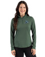 Tampa Bay Rays Cooperstown Cutter & Buck Prospect Epic Confidence Recycled Textured Stretch Womens Quarter Zip Hunter Green Front