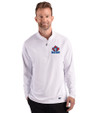 Toronto Blue Jays Cooperstown Cutter & Buck Prospect Epic Confidence Recycled Textured Stretch Mens Quarter Zip White Front