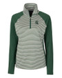 Michigan State Spartans Cutter & Buck Forge Tonal Stripe Stretch Half Zip Womens Top Hunter Green Mannequin