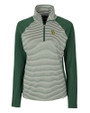 Baylor Bears Cutter & Buck Forge Tonal Stripe Stretch Half Zip Womens Top Hunter Green Mannequin