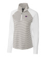 Kansas State Wildcats Cutter & Buck Forge Tonal Stripe Stretch Half Zip Womens Top White/Polished Mannequin