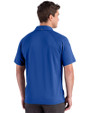 Toronto Blue Jays Cooperstown Cutter & Buck Prospect Epic Confidence Recycled Textured Stretch Mens Sport Polo Tour Blue Back