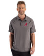 Cleveland Indians Cooperstown Cutter & Buck Prospect Epic Confidence Recycled Textured Stretch Mens Sport Polo Elemental Grey Front