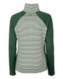 Miami Hurricanes Cutter & Buck Forge Tonal Stripe Stretch Half Zip Womens Top Hunter Green Mannequin Back