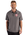New York Yankees Cooperstown Cutter & Buck Prospect Epic Confidence Recycled Textured Stretch Mens Sport Polo Elemental Grey Front
