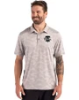 Philadelphia Phillies Monochromatic Cutter & Buck Coastline Recycled Double Peached Camo Print Mens Polo CONCRETE Front