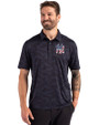 New York Yankees Stars & Stripes Cutter & Buck Coastline Epic Comfort Recycled Camo Print Mens Polo Navy Blue Front