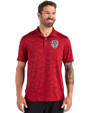 Milwaukee Brewers Stars & Stripes Cutter & Buck Coastline Epic Comfort Recycled Camo Print Mens Polo Cardinal Red Front