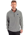 Cincinnati Reds Mono Cutter & Buck Forge Epic Confidence Recycled Double Stripe Stretch Mens Quarter Zip Black/White Front