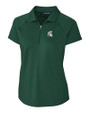 Michigan State Spartans Cutter & Buck Forge Stretch Womens Short Sleeve Polo Hunter Green Mannequin