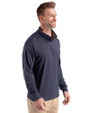 Cincinnati Reds Stars & Stripes Cutter & Buck Forge Epic Confidence Recycled Stretch Mens Big & Tall Quarter Zip Dark Navy Blue Heather Side