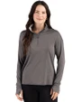 Cutter & Buck Forge Epic Confidence Recycled Stretch Womens Quarter Zip Dark Black Heather Front